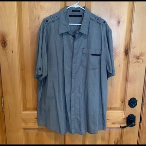 Sean John 3XL Grey Mens Button Down Shirt
